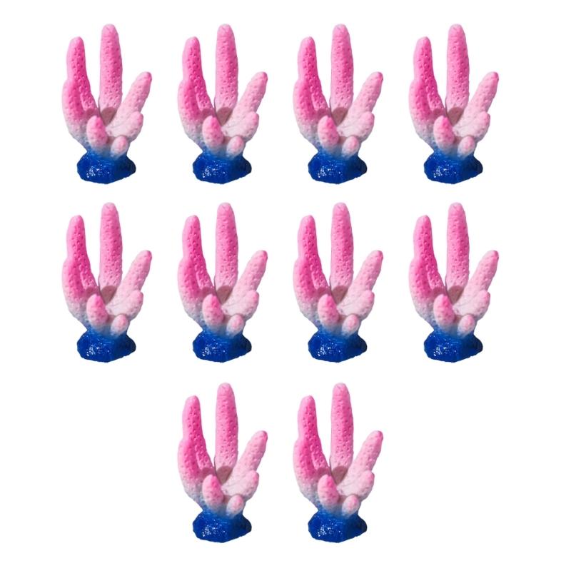 10pcs Colorful Artificial Corals Reef Decoration Simulation Corals Landscape for Bettas Fish Tanks Lovely Styles