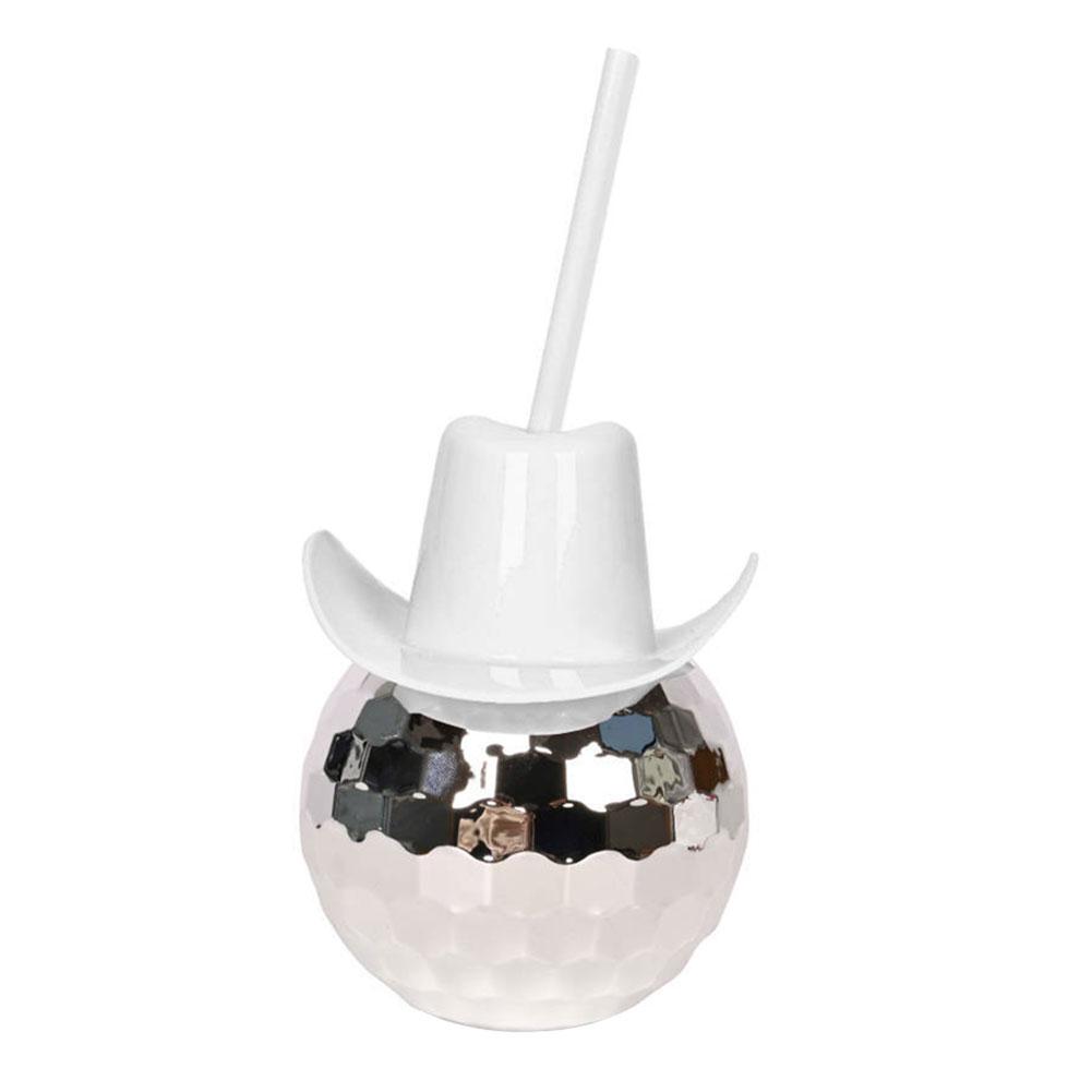 600ml Ball-Shaped Party Cup Unique Decor Cowboy Hat Round Ball Cup Fashion Supplies Nightclub Drinkware for Beer Juice Whiskey