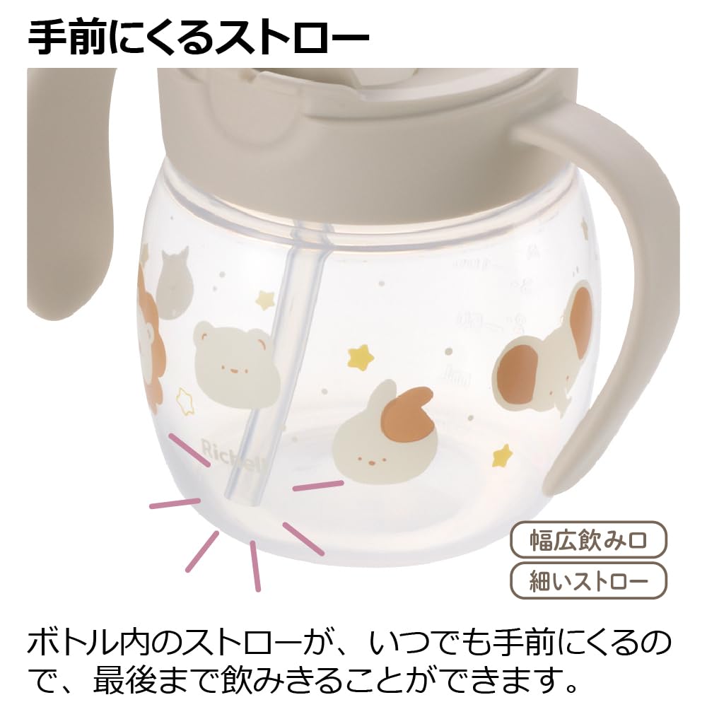 Richell Tri Mug Set Premium Light Gray 1 piece From 5 months 200ml Cooling 300ml Mug Mug