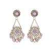 New Retro Ethnic Style Handmade Crystal Tassel Earrings, Light Luxury Fashion, Niche, High-end Korean Earrings