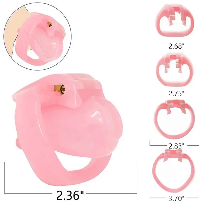 Pink Resin Male Chastity Device Penis CB Lock BDSM Training Escape-Proof Urethral Devices Cock Cage SM Adult Sex Toy Gay Sexshop
