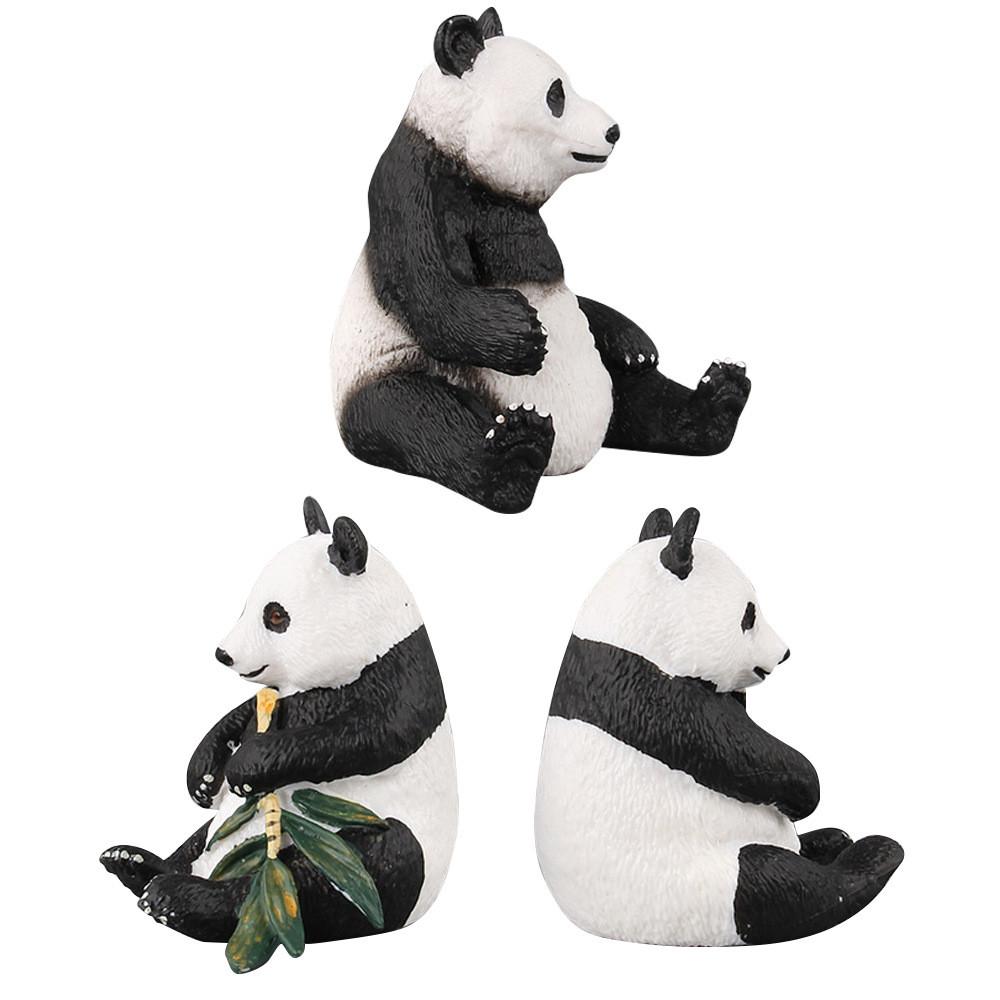Plastic Wild Animal Zoo Toy With Static Panda Models For Children Learning Activities