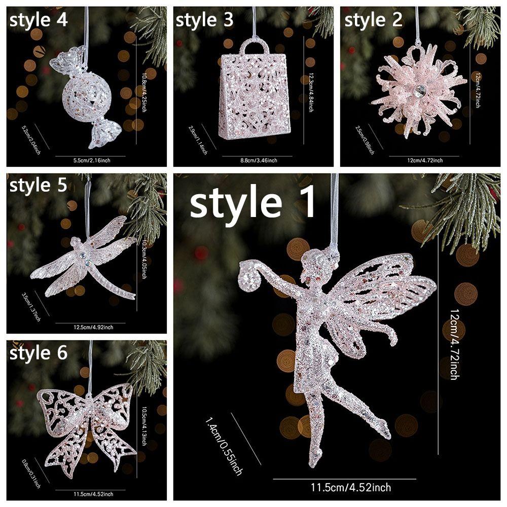 Plastic Christmas Tree Pendant Glitter Artificial Christmas Decoration  Office Decor