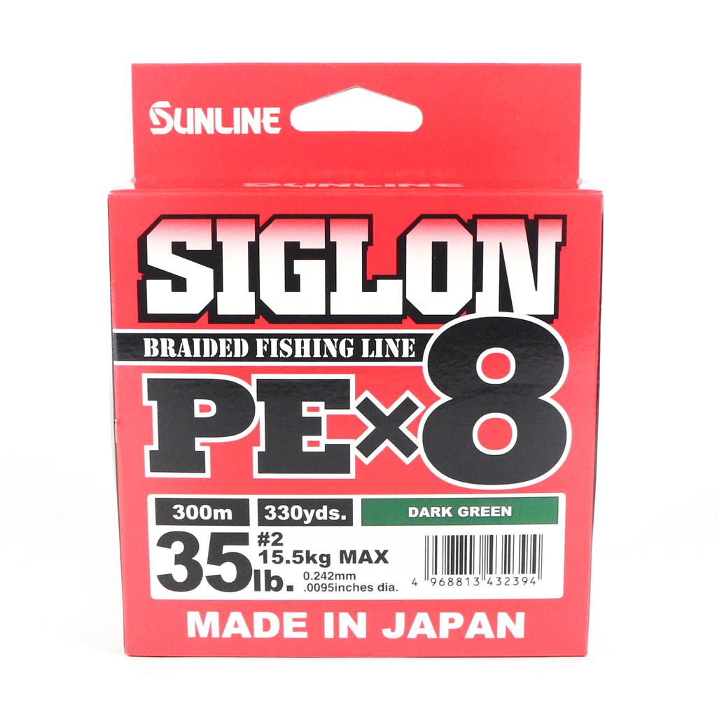 Sunline PE-Schnur X8 Siglon 300M PE 2 35LB Dunkelgrün (2394)