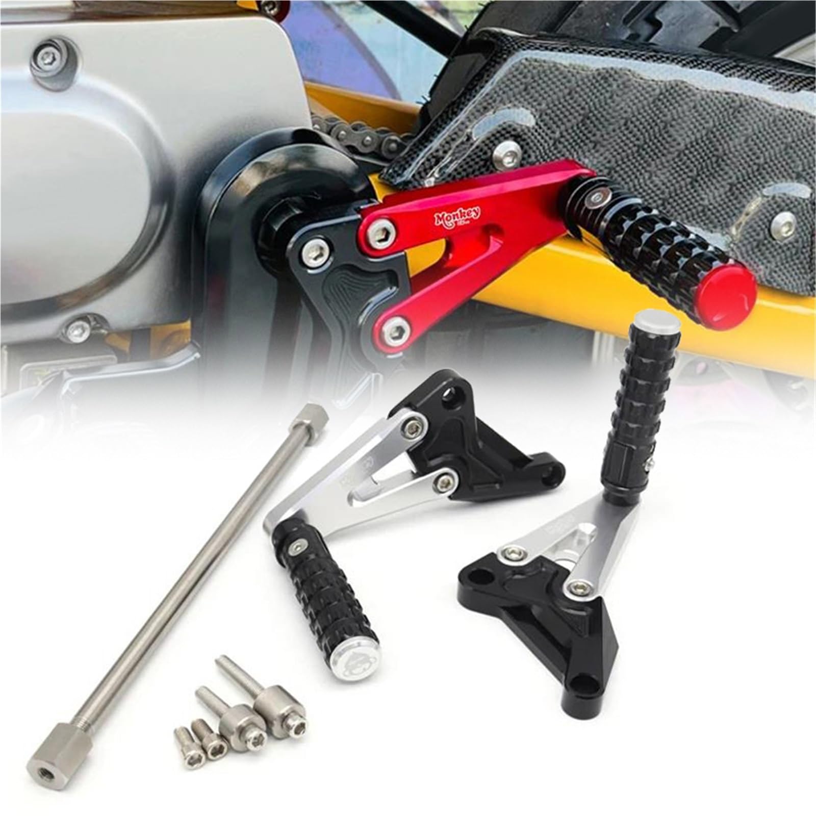 

UMPGCE Monkey 125 Monkey 125 2018 2019 2020 2021 2022 2023 2024 Motorcycle Foot Pedal Aluminum Alloy Accessories One Size серебряный