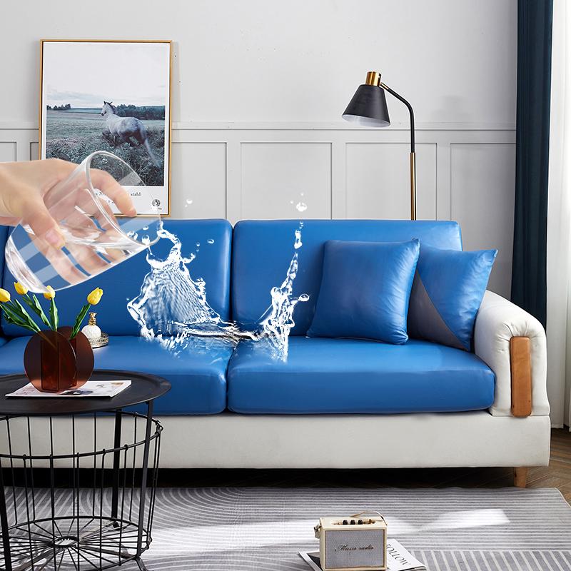 Wasserabweisender Sofasitzkissenbezug Hergestellt für den Familienbereich PU-Leder Ölbeständig Krallenfest Abriebfest Sesselbezug Stuhlauflage 1pc Back Cushion