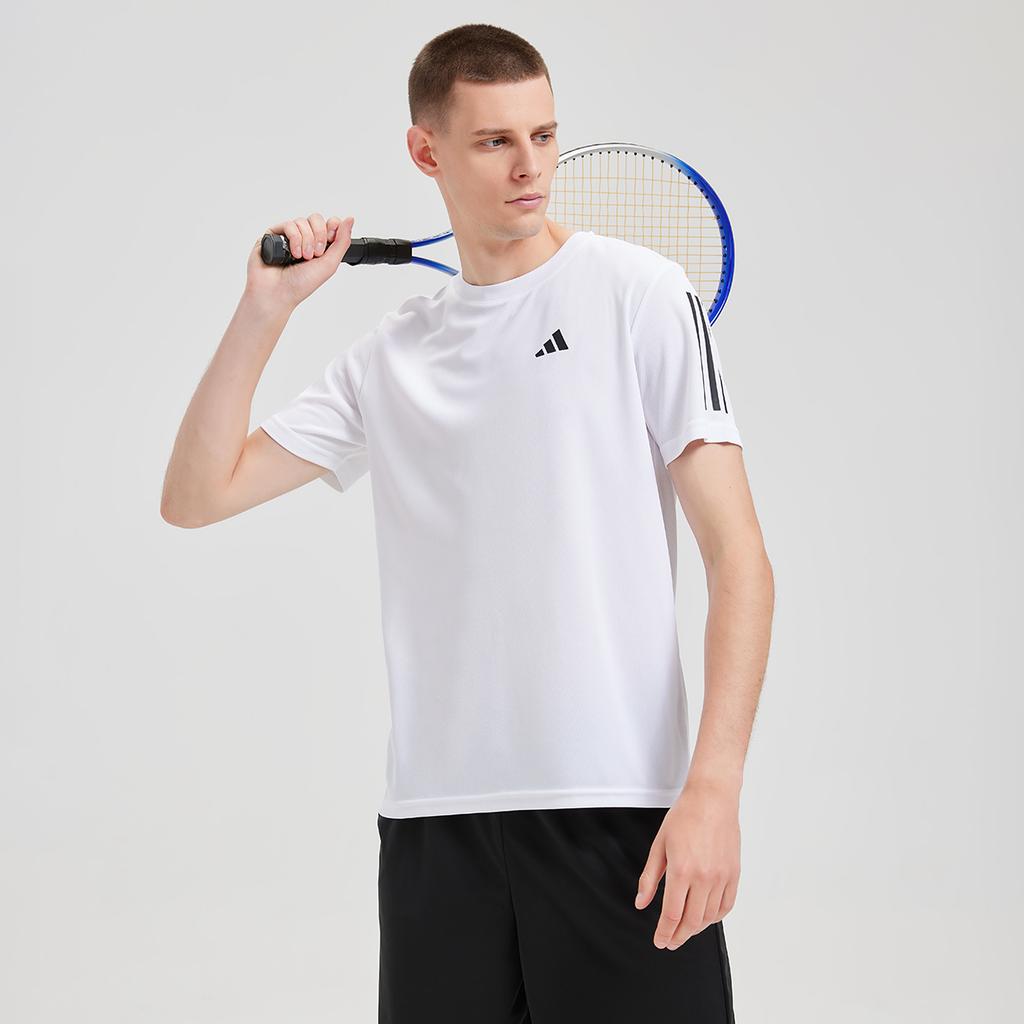 Adidas Classic Three Stripes American Retro Sports Casual Breathable Quick-Dry Short Sleeve T-Shirt Men Tops White BXWTTS01-WB
