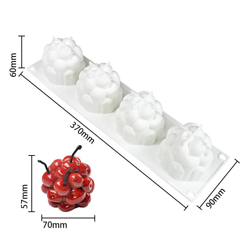 Lebensmittelechtes Silikon Obstförmige Dessertform 4 Mulden Schokoladenform Premium Backform Dessert
