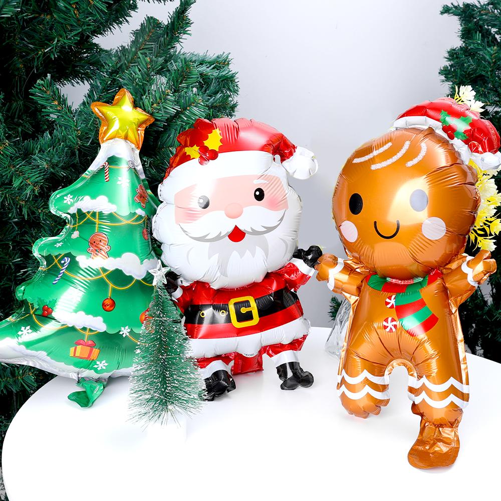 60/1pcs Xmas Tree Foil Balloons Christmas Theme Santa Claus Gingerbread Man Balloon Kids Toys New Year Party Decoration Supplies