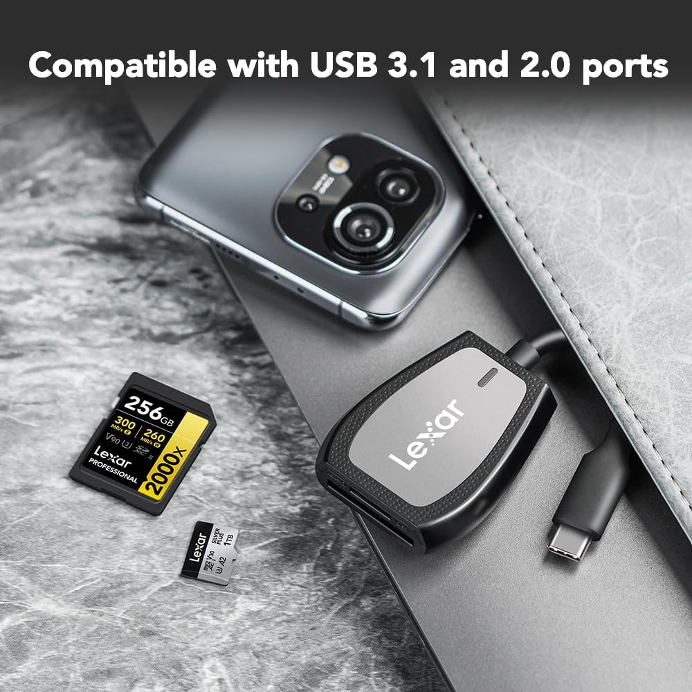 Lexar Card Reader Original Micro USB 3.2 Type C To SD Micro SD TF Adapter Accessories OTG Cardreader Smart Memory SD Card Reader Dual-Slot Reader