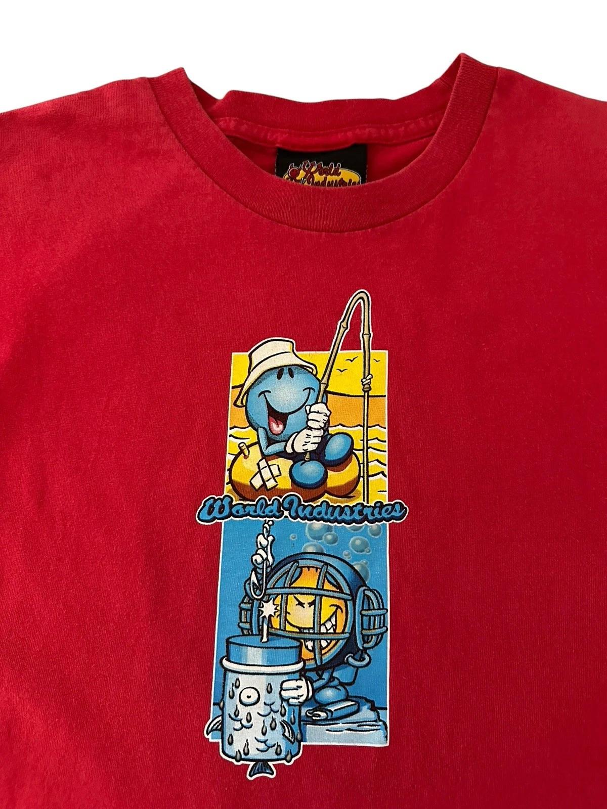 Vintage World Industries Skateboards T Shirt Youth Large Red 90’s Flameboy XL
