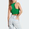 Adidas Originals Spicy Girl Series Three-Stripe Logo Round Neck Sports Tank Top Women Tops Green IK6586