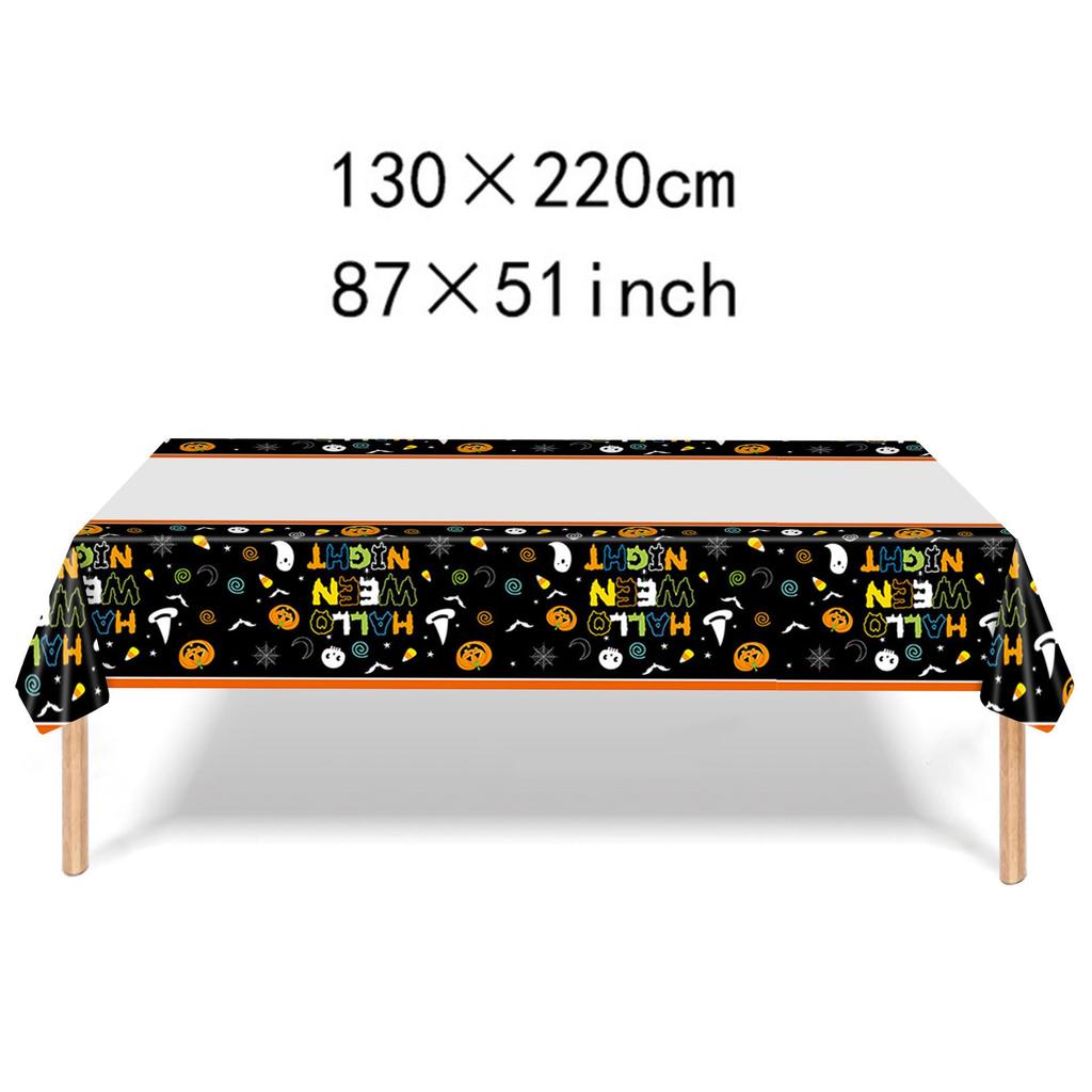 Halloween Character Waterproof PE Tablecloth for Indoor Party Decoration