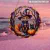 2D Flat Halloween Acrylic Vibrant Fox Wearing Witch Costume Ornaments, Suitable for Holiday Home Decoration,