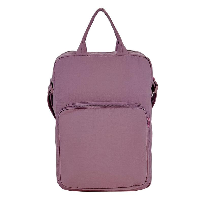 

Textured laptop tablet bag to work commuter bag simple college student class shoulder messenger bag фиолетовый