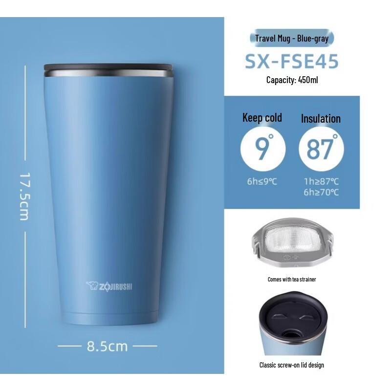 Zojirushi 450ml Stainless Steel Vacuum Insulated Mug