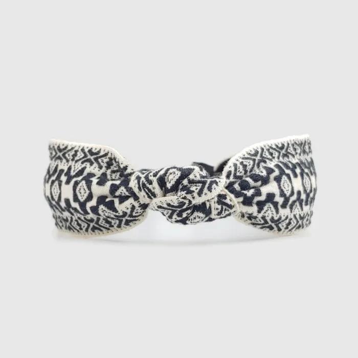 LALA Ethnic Imported Lace Hairband L-Z Black