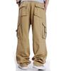 Herren Übergröße Elastischer Bund Weites Bein Mehrfach-Taschen Hose für Frühling und Herbst