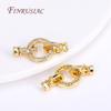 18K Gold Plated Inlaid Zircon Round Connector Clasps For Necklace Making,End Caps Fastener Clasp Handmade DIY Jewelry Making
