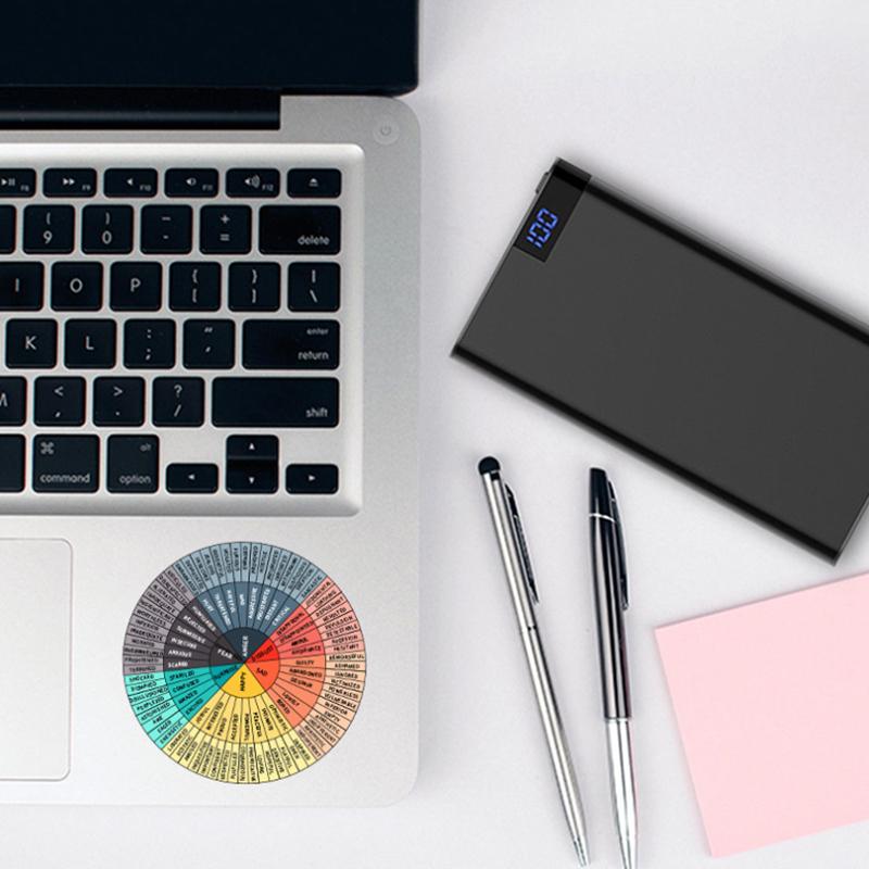 6 Pieces Feelings Wheel Vinyl Sticker 2.4 Inches 3.2 Inches Emotion Decal