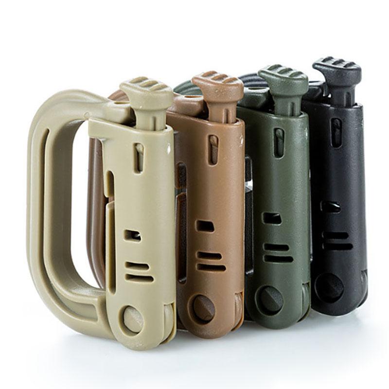 Tactical D Locking Ring Buckle Outdoor MOLLE Carabiner Plastic Clip Snap Type Tactical Vest Bag Connection Point Fastener