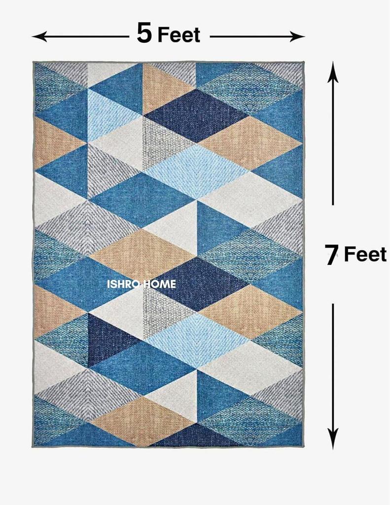 Home 3 X 5 Feet 3D Jet Multi Printed Carpet Rug Runner and Carpets for Bedroom/Living Area/(Crystals, 5' X 3' (Rectangular)