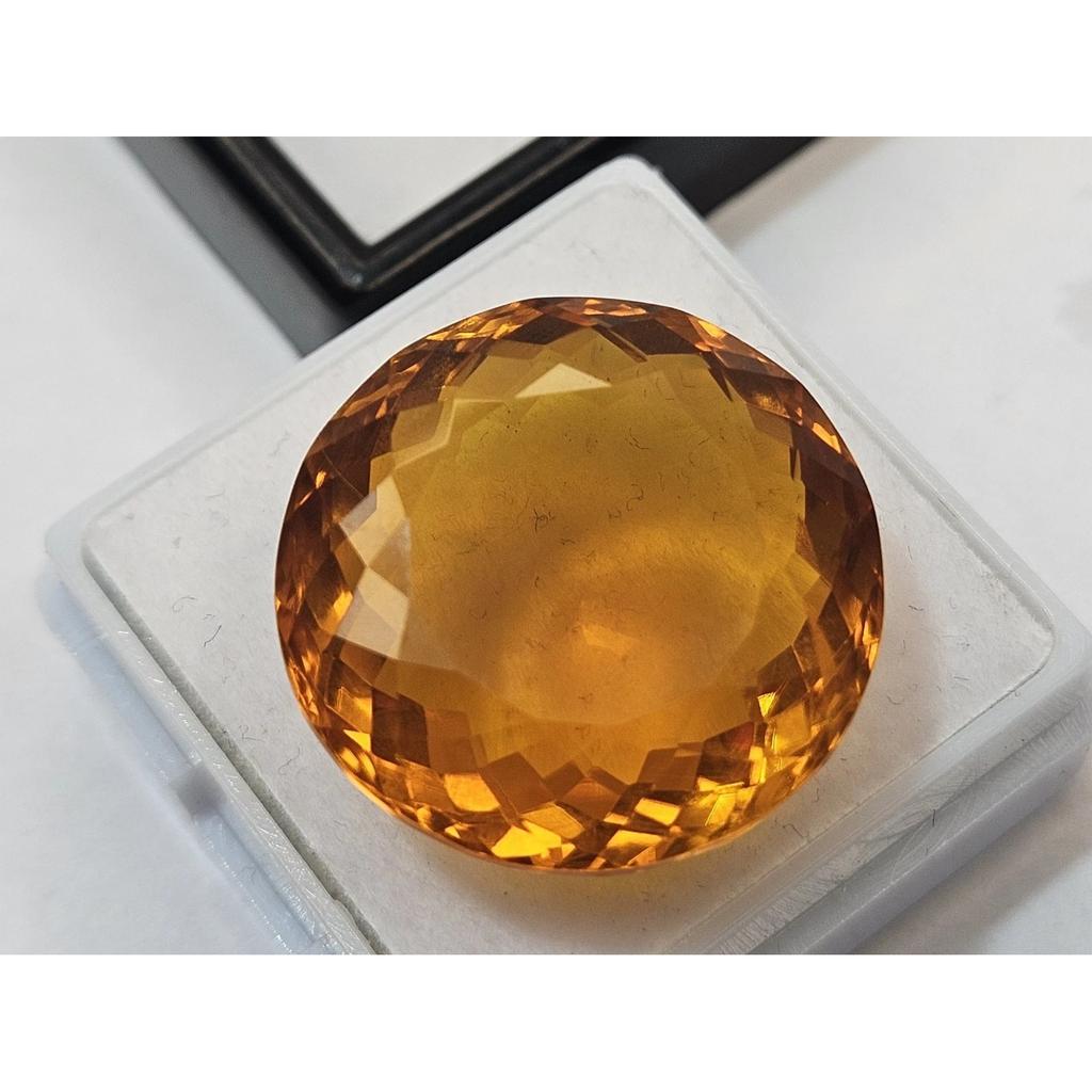 Fabulous Topaz Orange Natural Round Cut 20+ Ct Certified Loose Gemstone