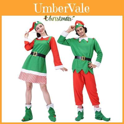 Christmas Elf Adult Cosplay Costume Couple Outfits