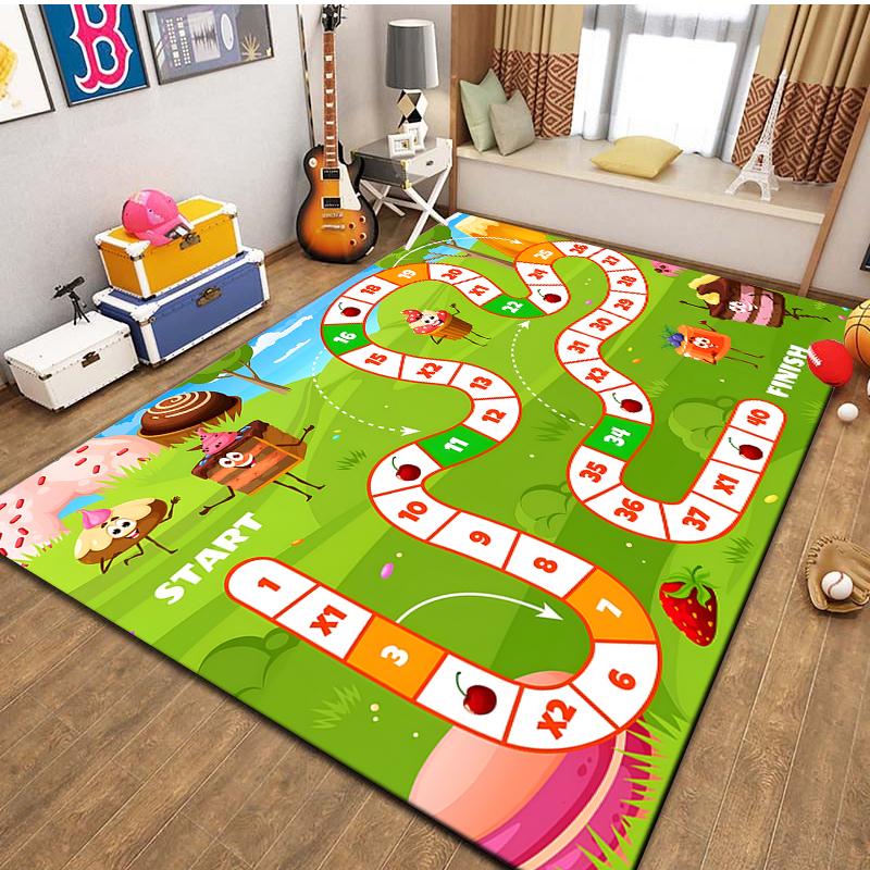 15 Size Snakes and Ladders Game Pattern Rug Carpets for Bedroom Living Room Mat Creative Door Mat Dressing Room Rugs Play Mats