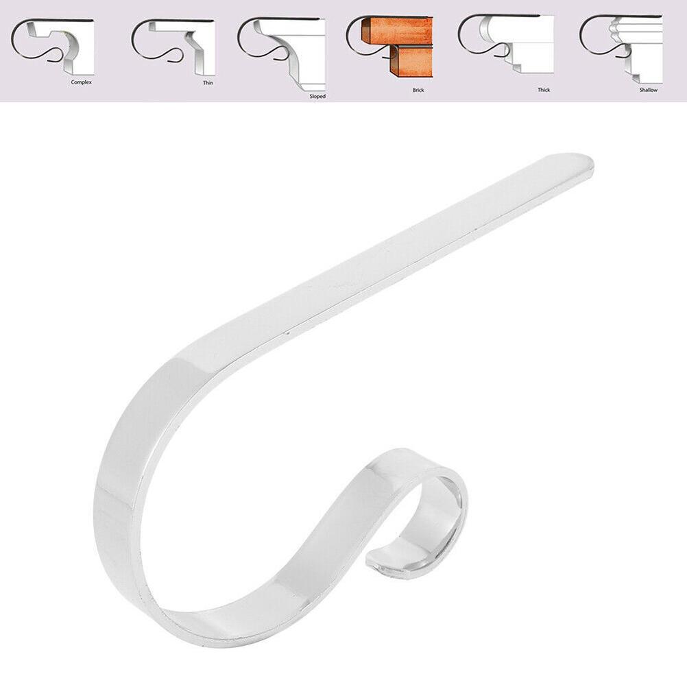 4Pcs Christmas Stocking Holder Fireplace Hanger Hooks Adjustable Metal Stocking Hook for Party Chris