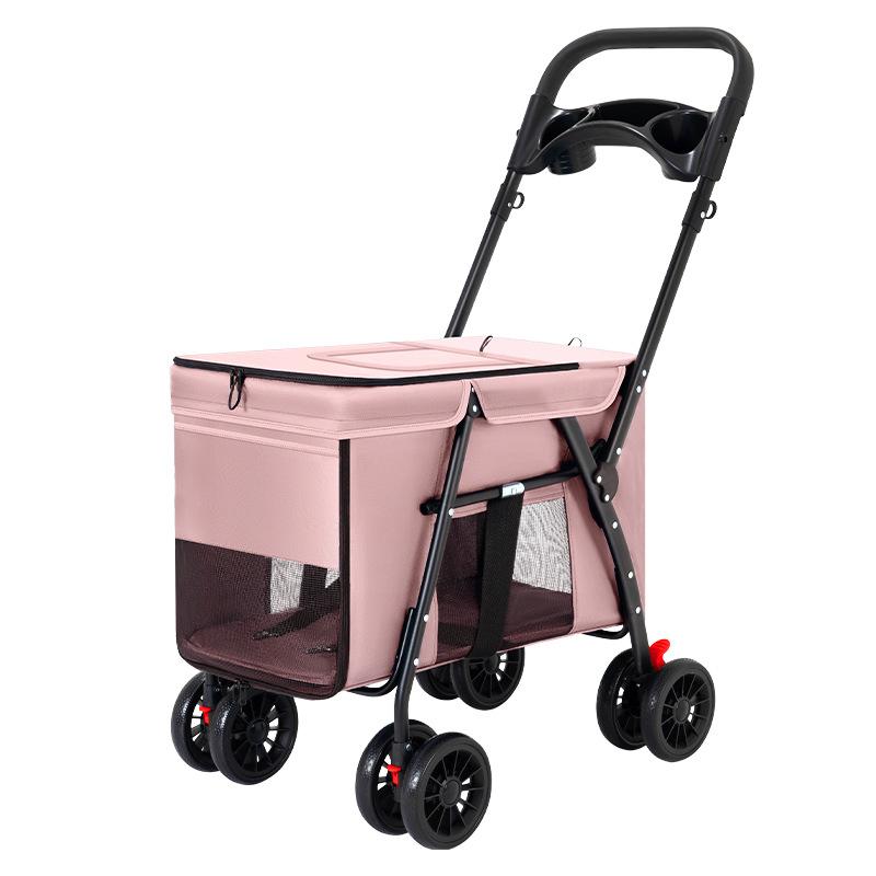 Multi-functional Pet Cart for Medium and Large Dogs Outdoor Travel Large Walking Dog Cart Portable and Foldable
