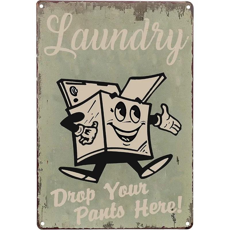Plaque Metal Tin Signs Laundry Room Wall Decoration Vintage Art Posters Iron Painting for Man Cave Home Cafe Bathroom Club Bar