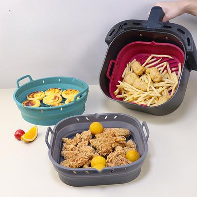 Airfryer Siliconen Vorm Mand Bakplaat Set Rond Airfryer Grillrek Accessoires Herbruikbare Airfryer Vorm Voering Bakgerei