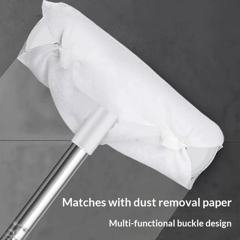 Magic Window Cleaning Brush Pet Hair Removal Tool Retractable Double Rod Scraper for Bathroom Glass Car Window Household Use