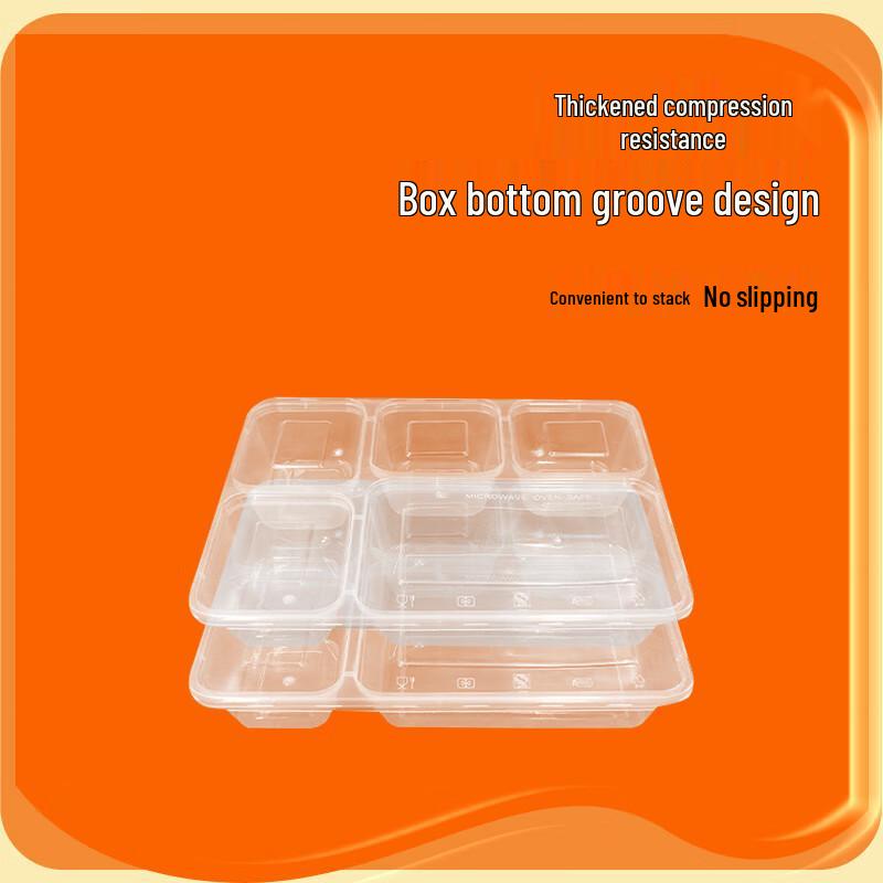 WS Disposable 5-Compartment Takeout Lunch Box