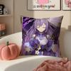 Game Genshin Keqing Cushion Cover Pillowcase Short Plush Invisible zipper Room Sofa Cushion Cover