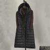 Winter Women's Ultra-light Long Puffer Hooded Vest Women's Casual Slim Shrink Belt Vest