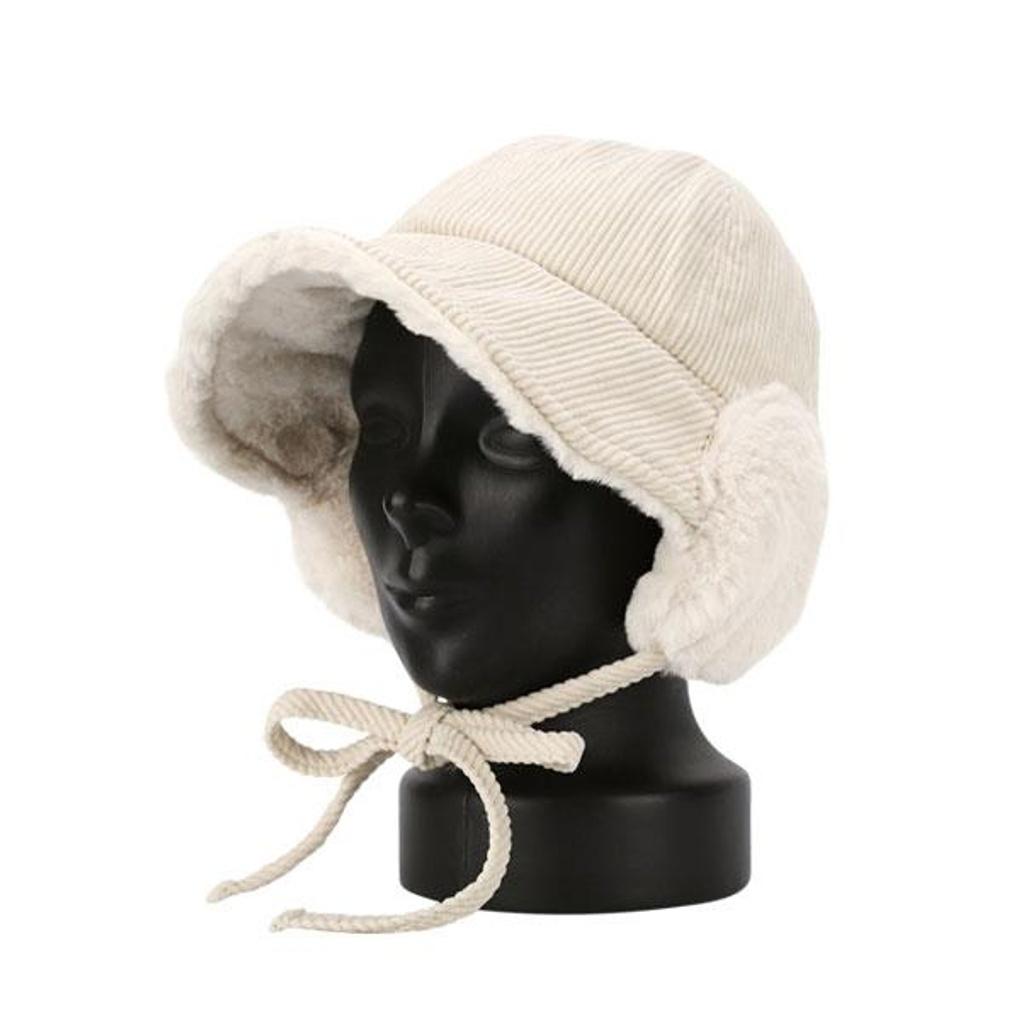 Squaz Golden Earflap Bonnet Hat, Winter Bucket Hat, Lined Fur Hat, SMJW203