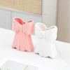 Pink White Bow Vase Decorative Bow-Shaped Vase Desktop Resin Pen Holder Makeup Brush Organizer for Home Office Bathroom Desk Decor