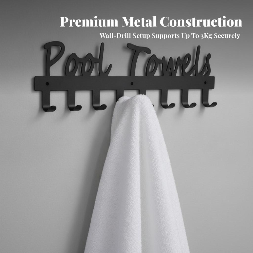 Pool Towel Rack Decorative Hook Matte for Bathroom