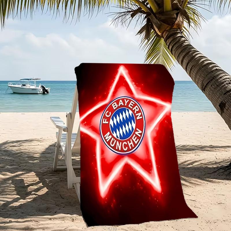 Beach Towel with FC Bayern München logo Pattern - soft,absorbent,machine washable Lightweight&Modern,swimming,Travel Essentials