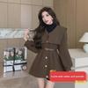 2024 Early Spring Women's Navy Collar Slim-Fit Mid-Length Coat
