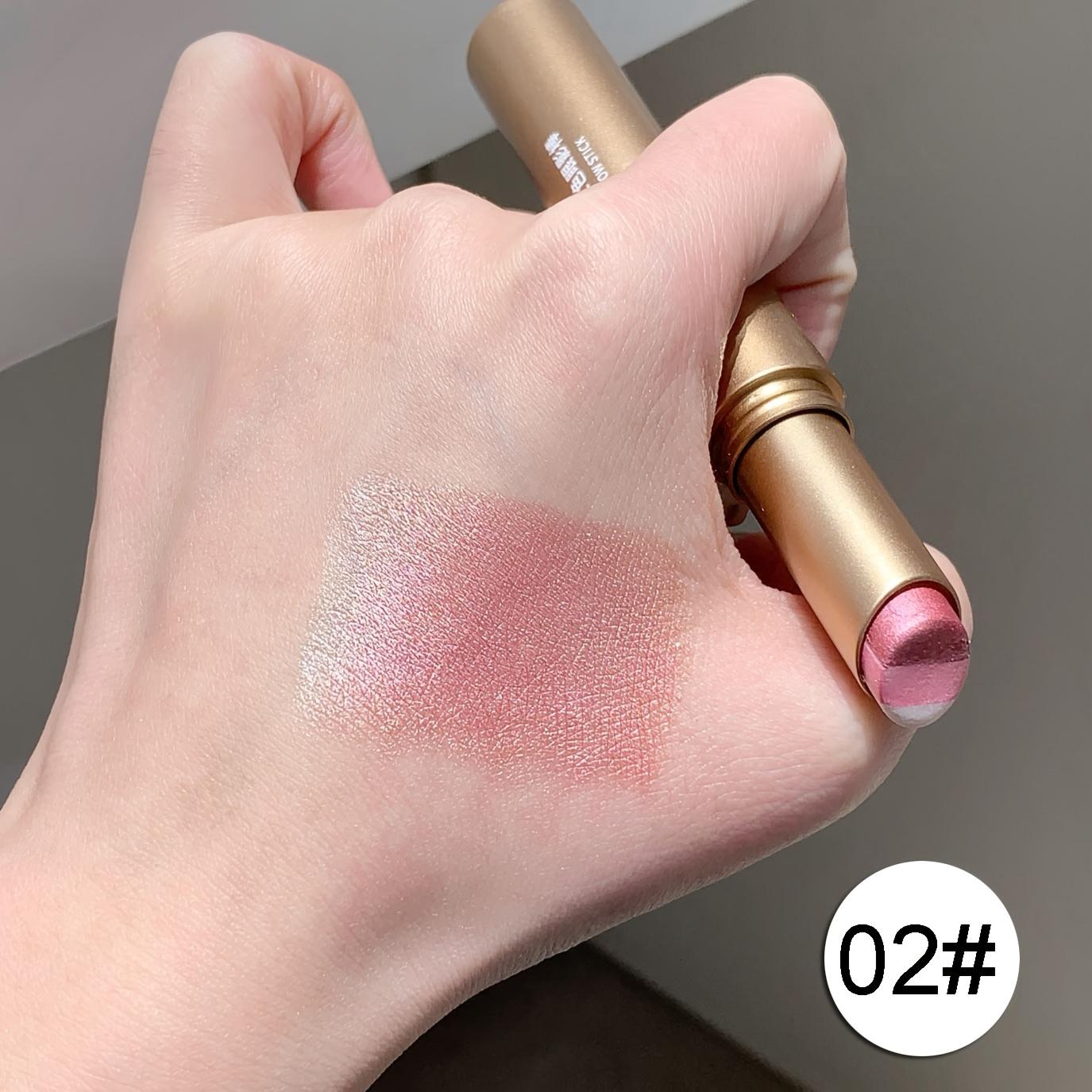 Multifunktionaler 3-in-1 Glitzer Lidschattenstift - Hochpigmentiert, Wasserfest Lidschatten Samtige Textur Augen-Konturenstift für den Ganztägigen Gebrauch 02