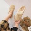 Women's Furry Winter Slippers: Bow Toe, Flat Bottom, Plus Velvet - Sizes 41-43