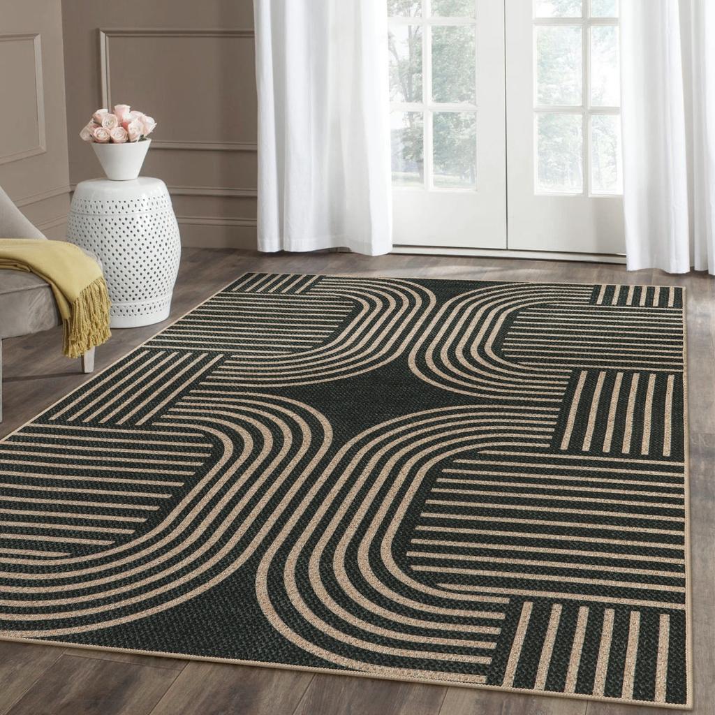 Geometric Stripes Popular Bedroom Decorative Rug Art Fashion Living Room Bedroom Large Area Rug Light Luxury Carpet Sofa Mat