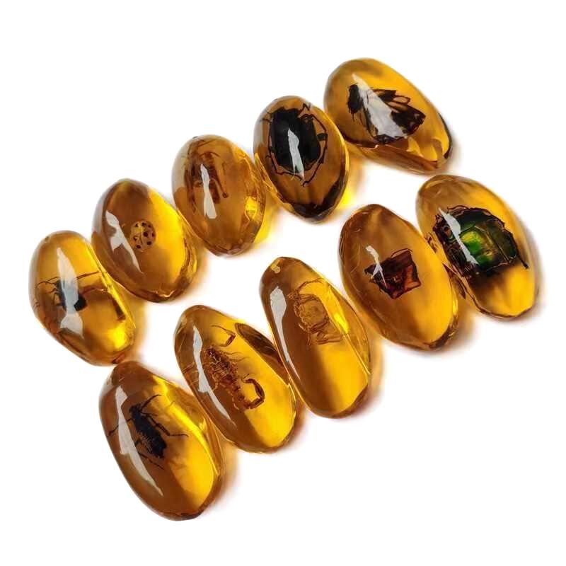1Pc Insects Amber Gemstone Scorpion Natural Mineral Home Decor Insects Amber Gemstone Diy Hand Crafts Gift