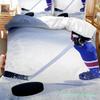 Ice Hockey Duvet Cover Twin Hockey Sport Player Bedding Set Winter Extreme Sport Game Comforter Cover Soft Polyester Quitl Cover