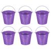 PATIKIL Small Metal Buckets with 6pcs Mini Galvanized Buckets for Craft Party Souvenir Purple 5.9"x5.1" Handles, Decoration,
