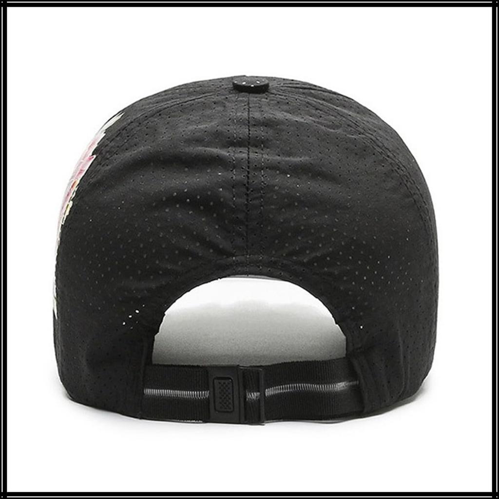 Floral Mesh Cap Hat for Outdoor Fishing Golf Men Women CA787 [White Fang] (White)