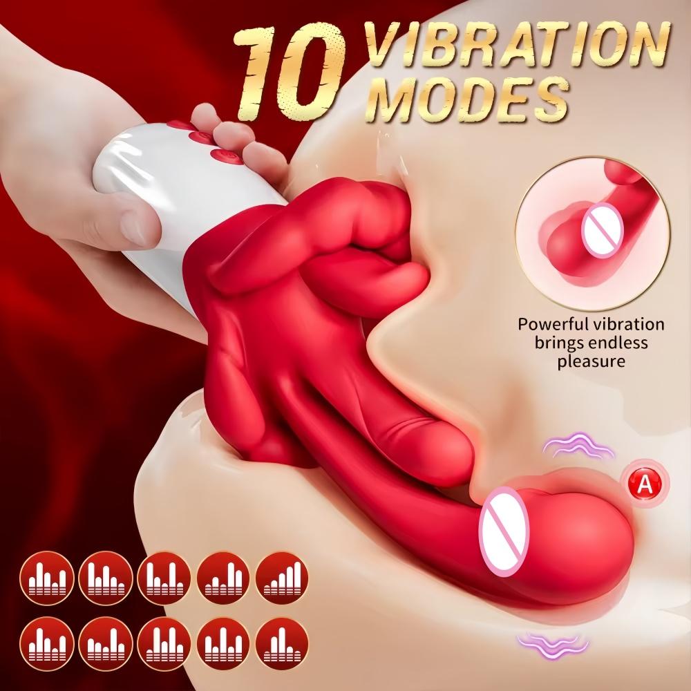 5-in-1 Zungenschwung-Vibrator Erwachsenenspielzeug Beheizter Vibrationsstab Weiblicher G-Punkt Vaginal-Massagegerät Stimulator Weiblicher Masturbator